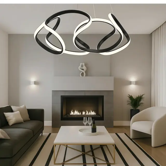 Stewehome Φωτιστικό Σάρκικου Μαύρο Αλουμίνιο LED Ultra Power Λευκό 50x90x90 cm