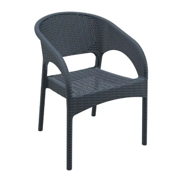 Πολυθρόνα Στοιβαζόμενη PANAMA Σκούρο Γκρι PP 58x64x80cm
