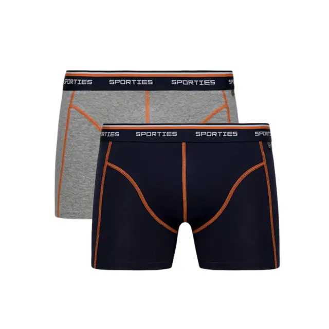 Minerva Ανδρικό Boxer Sporties Regular Fit - Διπλό Πακέτο, Χρώμα Navy-Grey Mel. - S