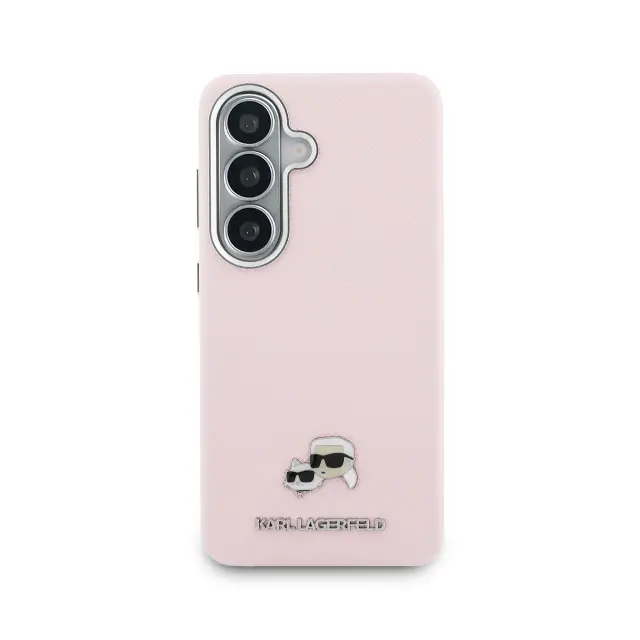 Karl Lagerfeld Grained PU Leather K&CH Heads Magnetic Case for Samsung Galaxy S26+ Pink 3