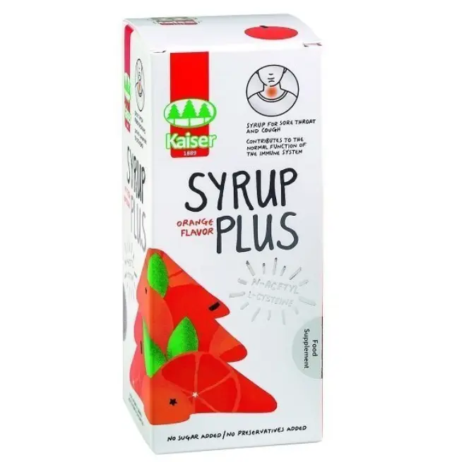Kaiser Syrup Plus Σιρόπι με Γεύση Πορτοκάλι για τον Ερεθισμένο Λαιμό και για την Ενίσχυση της Άμυνας του Οργανισμού, 200ml