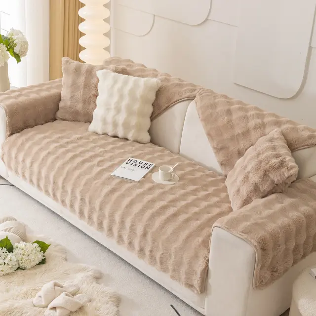 Ανώστρωμα Καναπέ Διθέσιο 70x150 Melinen Biscuit Beige 100% Πολυέστερ