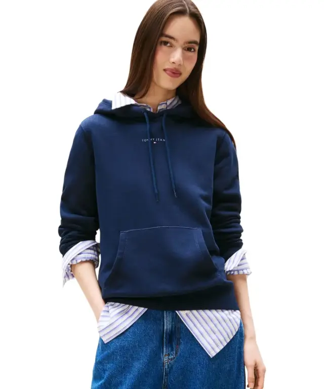 Tommy Hilfiger - Γυναικείο Φούτερ Logo Fleece Hoodie DW0DW21963-C1G Μπλε Σκούρο - XS