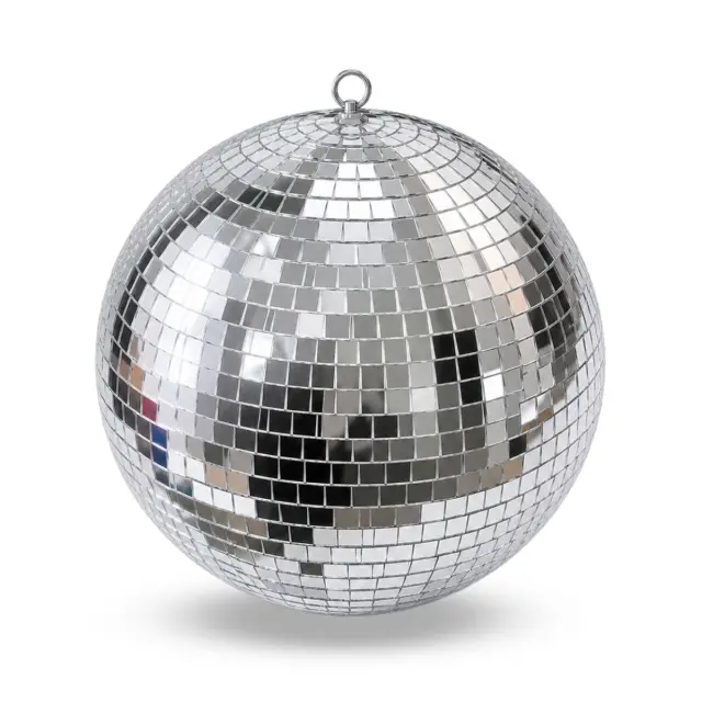 LIGHT4ME MB 30 mirror disco ball silver 30 cm ceiling hanging loop for stage decoration