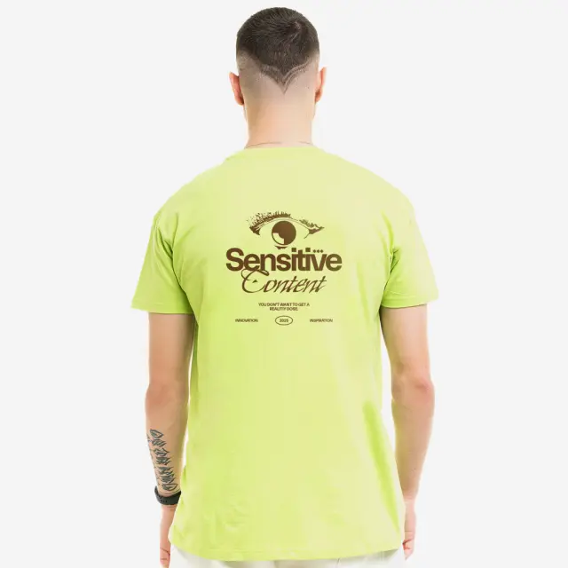 T-shirt Noshame® Lime με τύπωμα Sensitive Content - 132514 - XXL