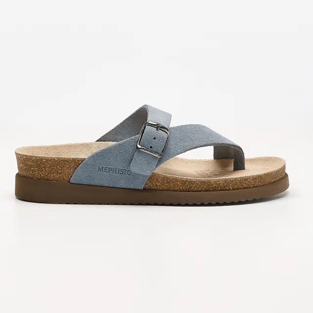 Mephisto Σαγιονάρες Γυναικείο δέρμα Nubuck Μπλέ MEP/HELEN SEA BLUE