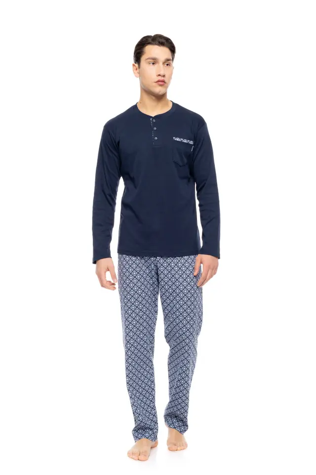 W-M804 - Yacht Blue - PYJAMA OCEAN BLUE GEO