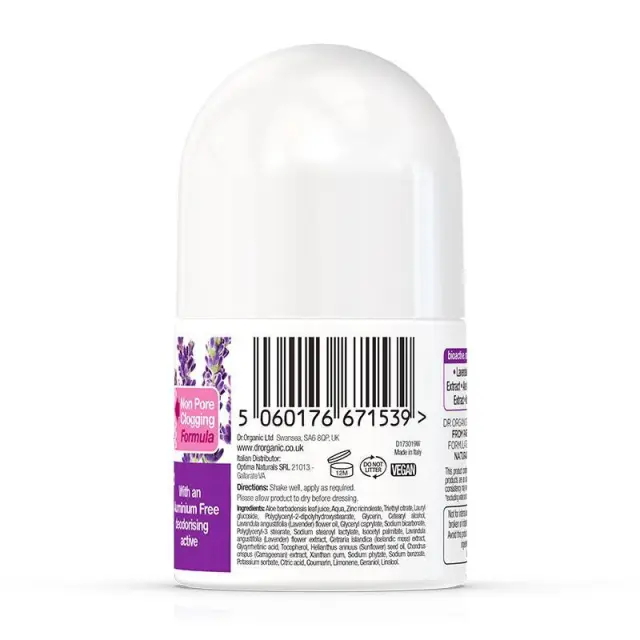 Dr.Organic Lavender Deodorant Roll-On Aποσμητικό σε Μορφή Roll-On με Βιολογική Λεβάντα, 50 ml 2