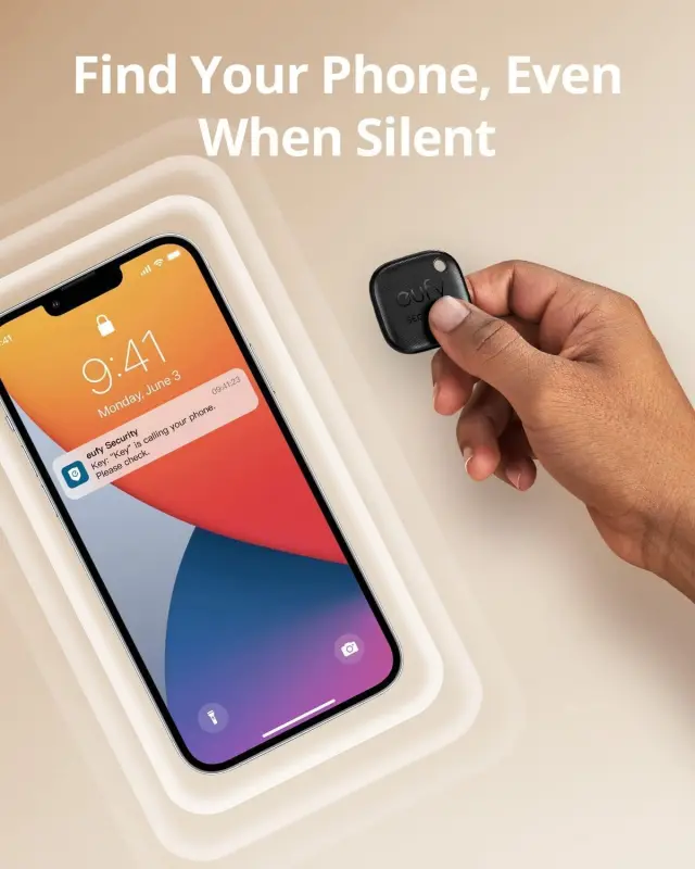 Anker® Eufy Security SmartTrack Apple Find My Tracker 2Pcs- Black 3