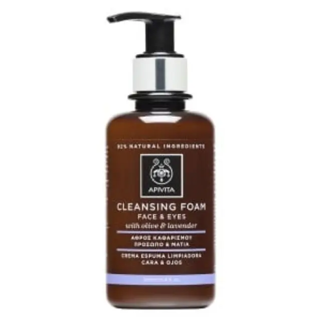 Apivita Cleansing Foam Olive + Levander - Αφρός Καθαρισμού Για Πρόσωπο + Μάτια Με Ελιά + Λεβάντα 200ml