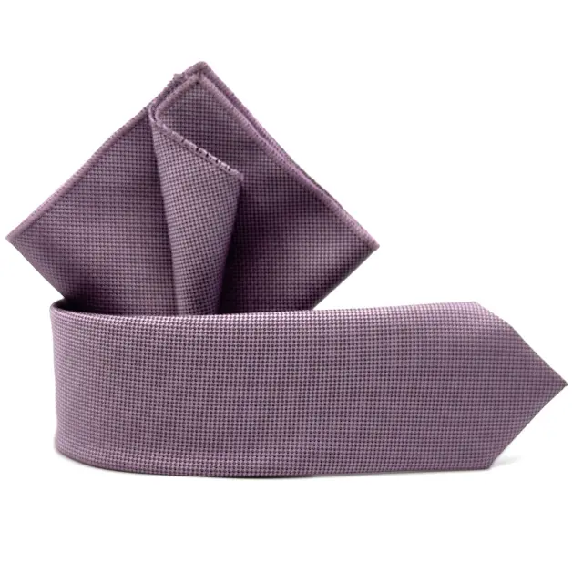 Λεβάντα Γραβάτα Oxford 6,5 cm με Ασορτί Μαντήλι 2