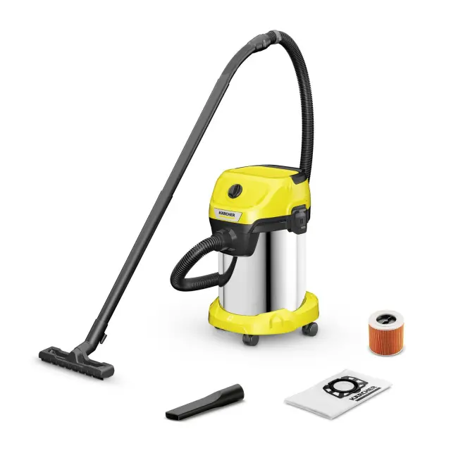 Σκούπα Karcher Υγρής Και Ξηρής Αναρρόφησης WD 3 S V-19/4/20 (1.628-141.0) με Ισχύ 1000 W και χωρητικότητα κάδου 19 L1.628-141.0