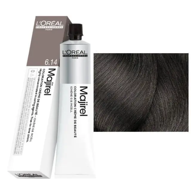 L'Oréal Professionnel Majirel 6.14 Ξανθό Σκούρο Σαντρέ Χάλκινο 50ml