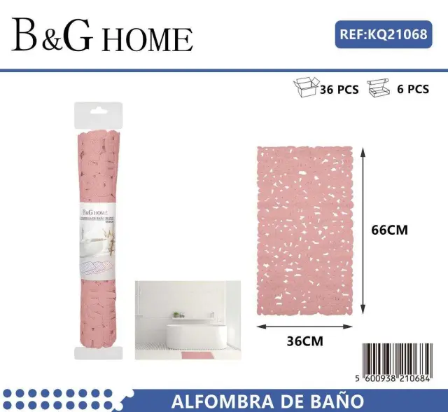 Αντιολισθητικό πατάκι μπάνιου - M0839 - 36x66cm - Pink - 21068 2