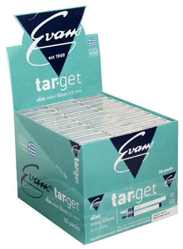Πιπάκια τσιγάρου 6mm Slim TARGET by Evans Συσκ. 30 τμχ