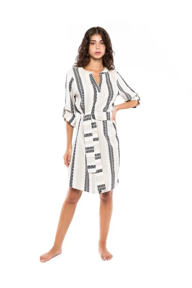 B301 - Type - BEACHWEAR BEIGE & BLACK EMBROIDERY