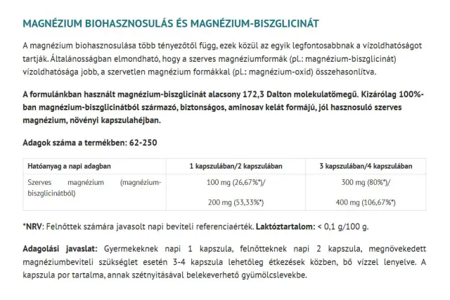 Natur Tanya Vegan Magnesium Bisglycinate 2
