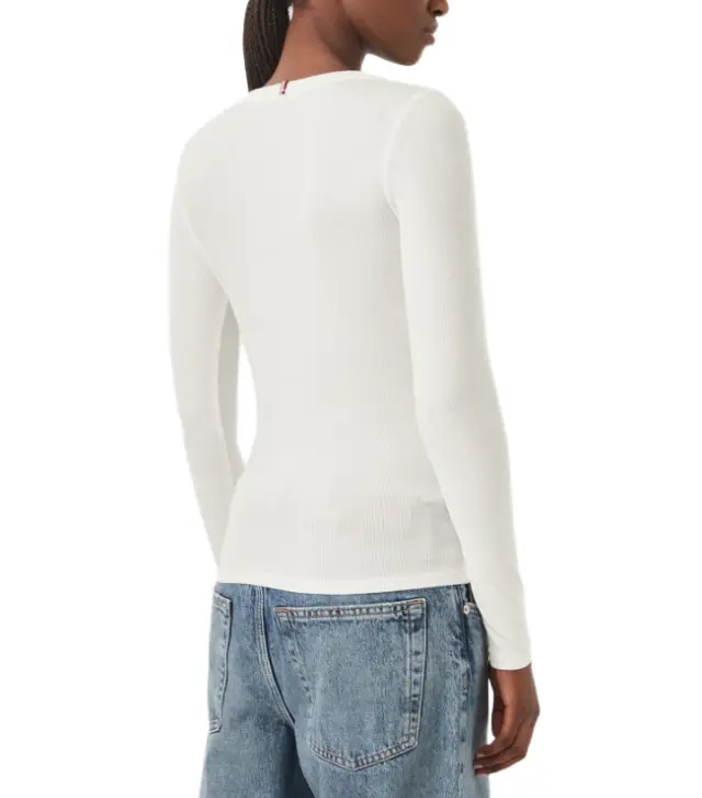Tommy Hilfiger γυναικείο μονόχρωμο ριμπ τοπ slim DW0DW23259-2 2