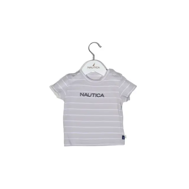 Nautica Des.15 T-Shirt Jersey Organic Γκρι Ριγέ 80Cm 9-12 Μηνών