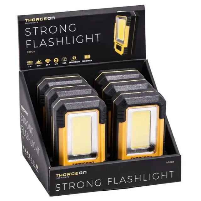 LED Flashlight 3W 500Lm 20m 4H USB / Power Bank IPX4
