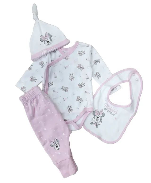 Σετ Νεογέννητου 4τμχ Interlock White Light Pink 8040104 - 6-9 μηνών (68-74cm) 2