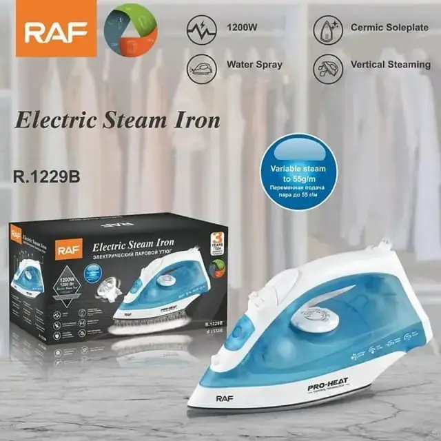 RAF Ηλεκτρικό Σίδερο Ατμού 1200W R.1229B - Electric Steam Iron 97017 2