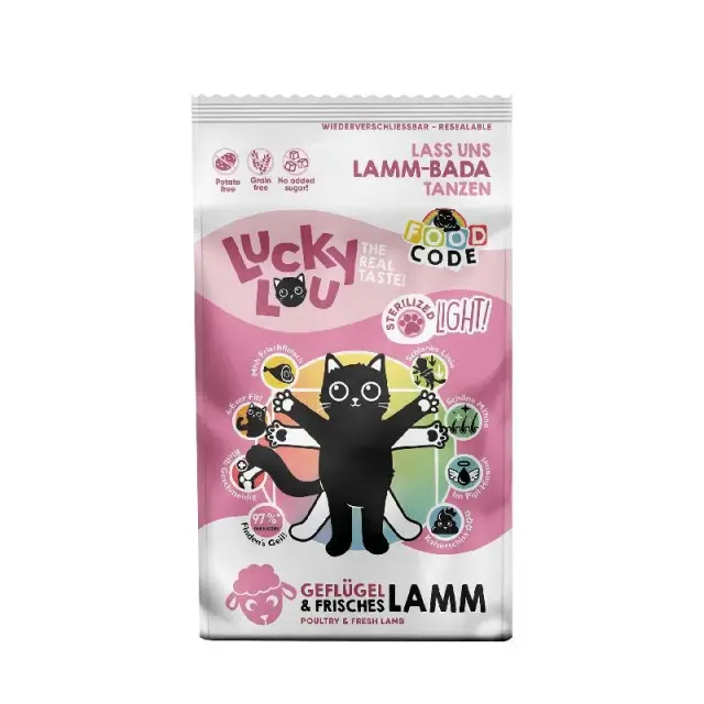 Lucky Lou Food Code Adult Light / Sterilized Πουλερικά & Φρέσκο Αρνί 340gr