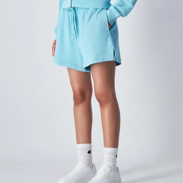Champion Women's Loose Fit Small Logo Garment Wash Shorts Τυρκουάζ 117726-BS184 (Champion)
