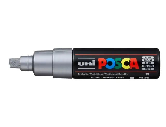Μαρκαδόρος Σχεδίου Uni Posca PC-8K με πάχος μύτης 8.0mm - SilverPC-8K(E) - AΣHMI