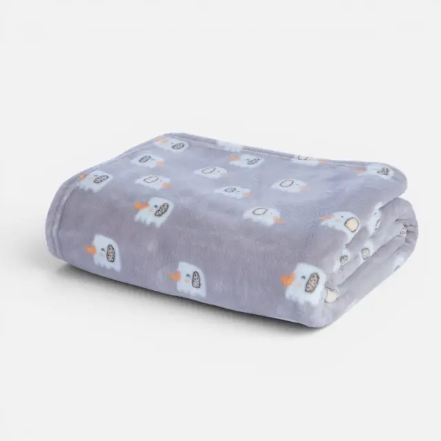 Κουβέρτα Fleece Βρεφική Αγκαλιάς Elephants 26 75x110 Nef Nef Homeware, 100% ΠΟΛΥΕΣΤΕΡΑΣ - GREY (040958)
