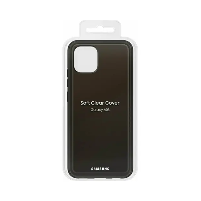 Θήκη Σιλικόνης Samsung EF-QA036 Soft Clear Cover Για Samsung Galaxy A03 Μαύρη Διάφανη 3
