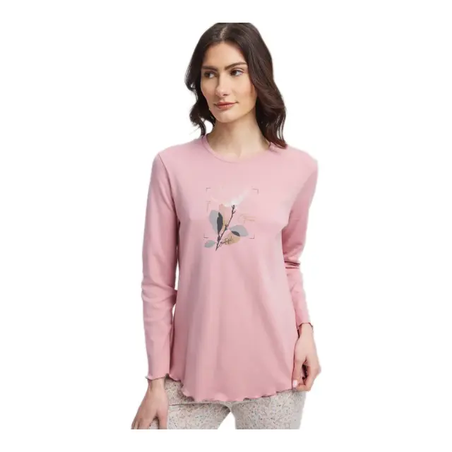 Minerva Γυναικεία Πυτζάμα Tiny Floral, Χρώμα Pink Dusty 3