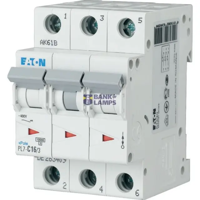 PL7-D16/3 Miniature circuit breaker (MCB), 16 A, 3p, characteristic: D