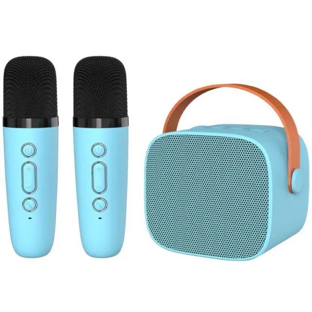 Φορητό Ηχείο Bluetooth Blavec WS-07 Karaoke Party με 2 Μικρόφωνα 5W Μπλε N71052