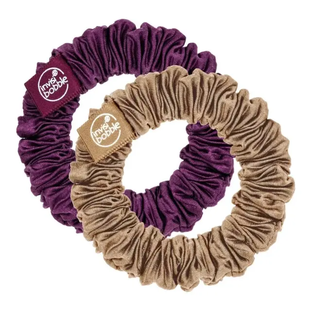 Invisibobble Sprunchie Slim Elegant Style Καφέ + Μπορντώ, 2τμχ