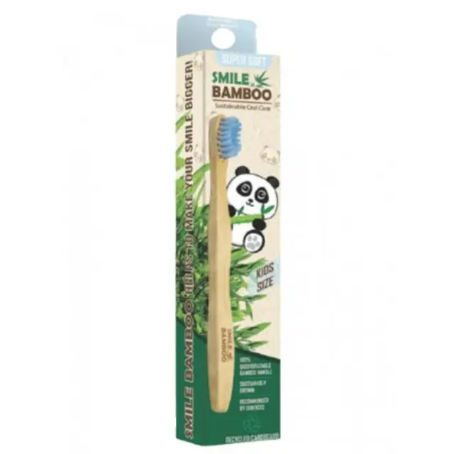 Smile Bamboo Παιδική Οδοντόβουρτσα Kids Size Super Soft Μπλε, 1 τεμάχιο