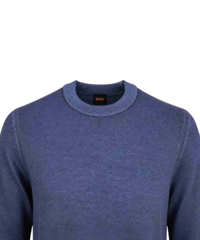 Hugo Boss - Ανδρικό Πλεκτό Πουλόβερ Kestefo 50571398-404 Σκούρο Μπλε 3