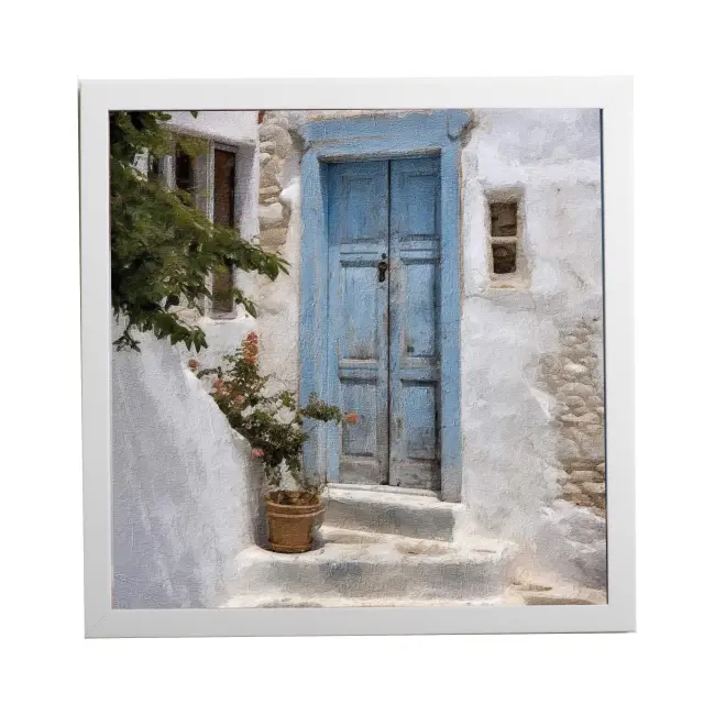 Θέμα (island 2 ) 1 Κάδρο 37x37cm κορνίζα ξύλινη χρώμα λευκό θέμα με πλαστικοποίηση (Κ 2033/3+2 island)