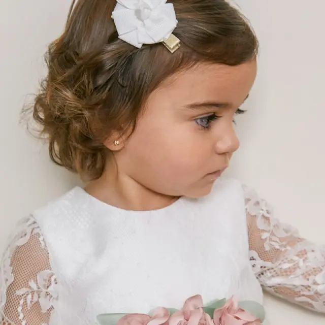 Baby 6 μηνών έως 4 ετών Σετ κορδέλα και τσιμπιδάκι κρεμ-χρυσό - One Size