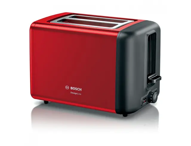 Φρυγανιέρα Bosch DesignLine TAT3P424 με ισχύ 970W και χωρητικότητα 2 φέτες ψωμιού - Red TAT3P424