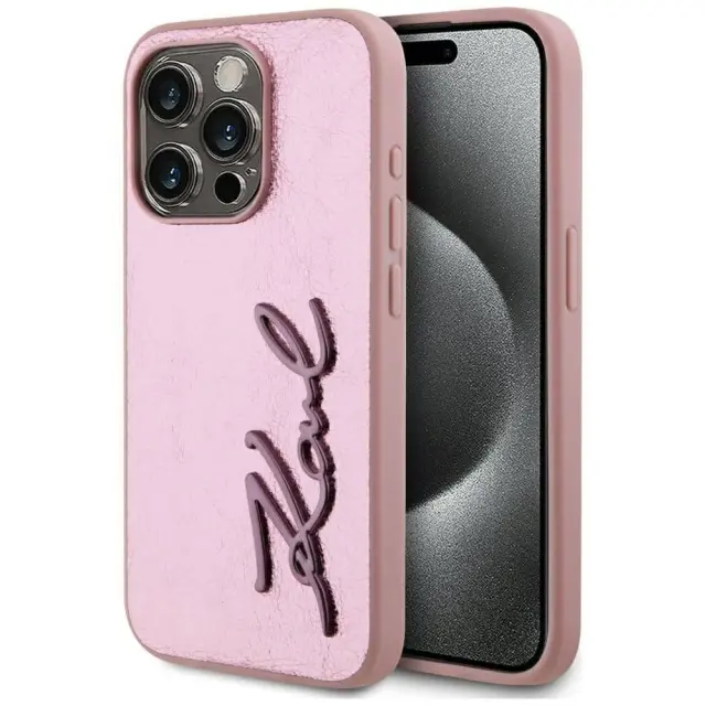 Karl Lagerfeld® Signature Θήκη για iPhone 15 Pro-Pink