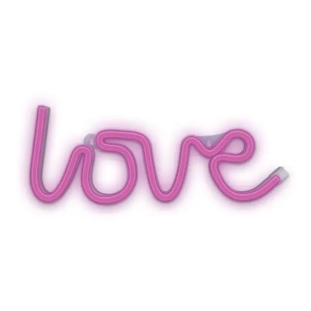 Neon LED Forever Light FLNEO5 LOVE (USB/Μπαταρίας & On/Off) Ροζ N64438