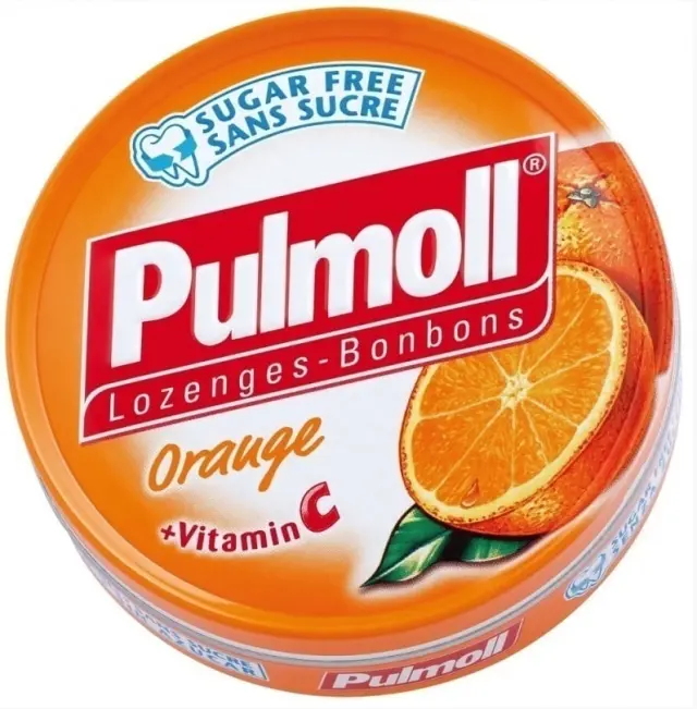 Pulmoll Καραμέλες Πορτοκάλι & Βιταμίνη C για το Βήχα, τον Πονόλαιμο, την Τόνωση Ανοσοποιητικού - Χωρίς Ζάχαρη, 45gr