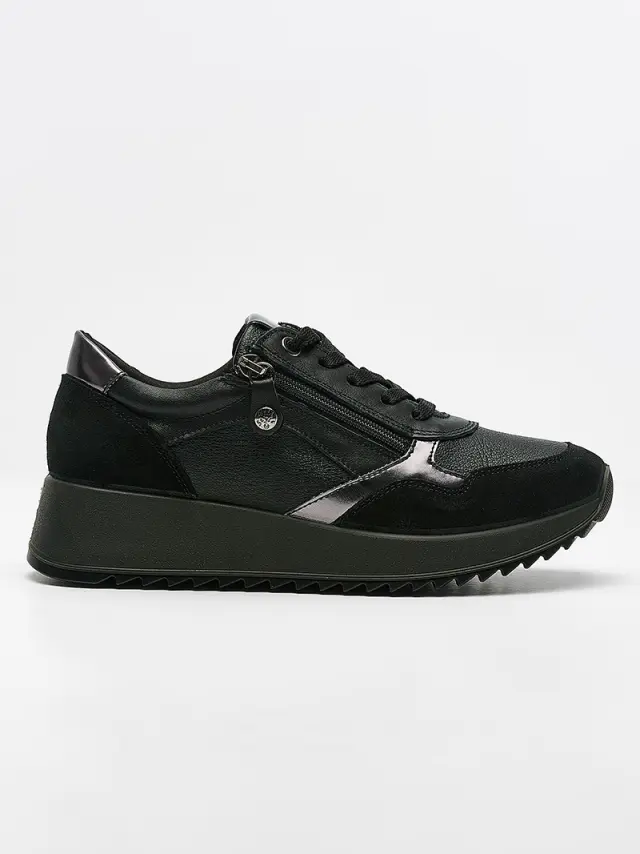 Imac Sneakers Γυναικείο δέρμα/δέρμα suede Μαύρο IMA/657640 SCAM/NERO 3