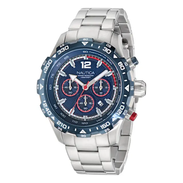 Nautica NST CHRONO, Men's Watch, Silver Stainless Steel Bracelet NAPNSS404