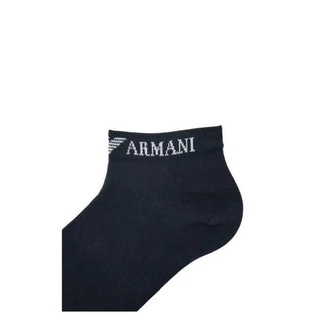 Emporio Armani Ανδρικές Κάλτσες Σοσόνια Full Logo - Τριπλό Πακέτο, Χρώμα Armani Blue-Armani 2