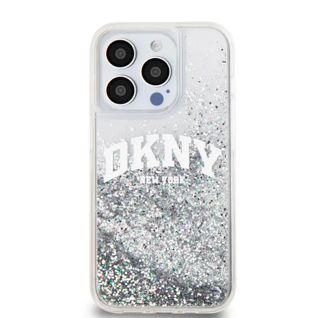 DKNY Liquid Glitter Arch Logo Case for iPhone 14 Pro Transparent 2