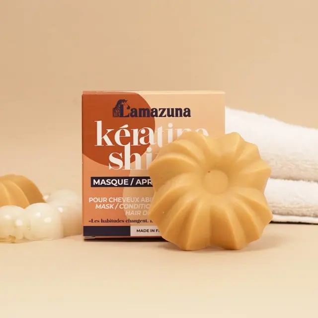 Lamazuna Solid Keratin shine mask & conditioner - Βιολογική Στερεή Μάσκα Μαλλιών & Conditioner Κερατίνης 2