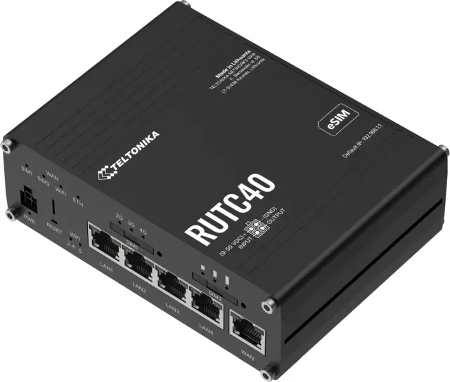 Teltonika RUTC40 Industrial 4G Wi-Fi 6 Router, GPS, eSIM