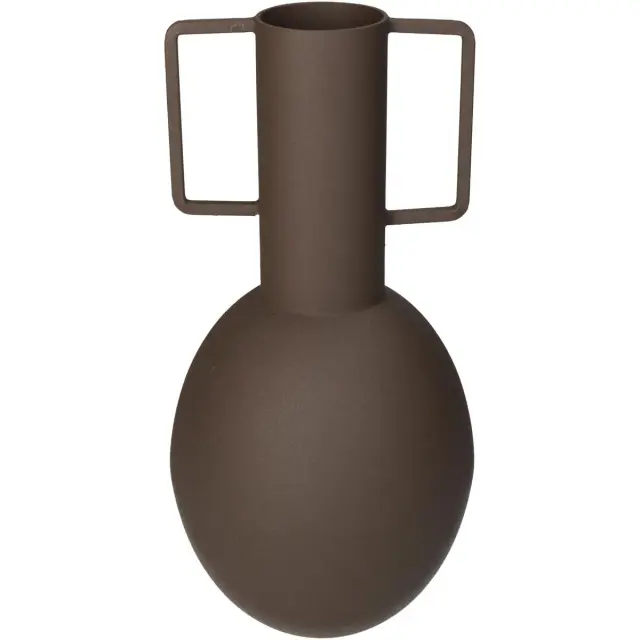 Βάζο Καφέ Μέταλλο 13x13x27cm
